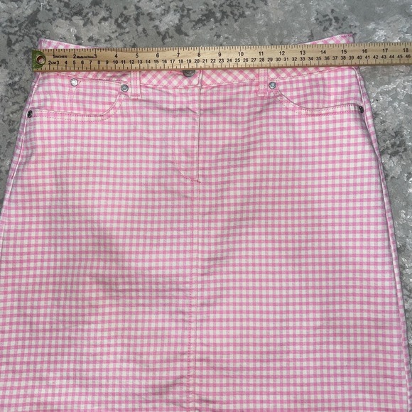 TALBOTS Pink and White Gingham Skirt Size 6 - Picture 8 of 10